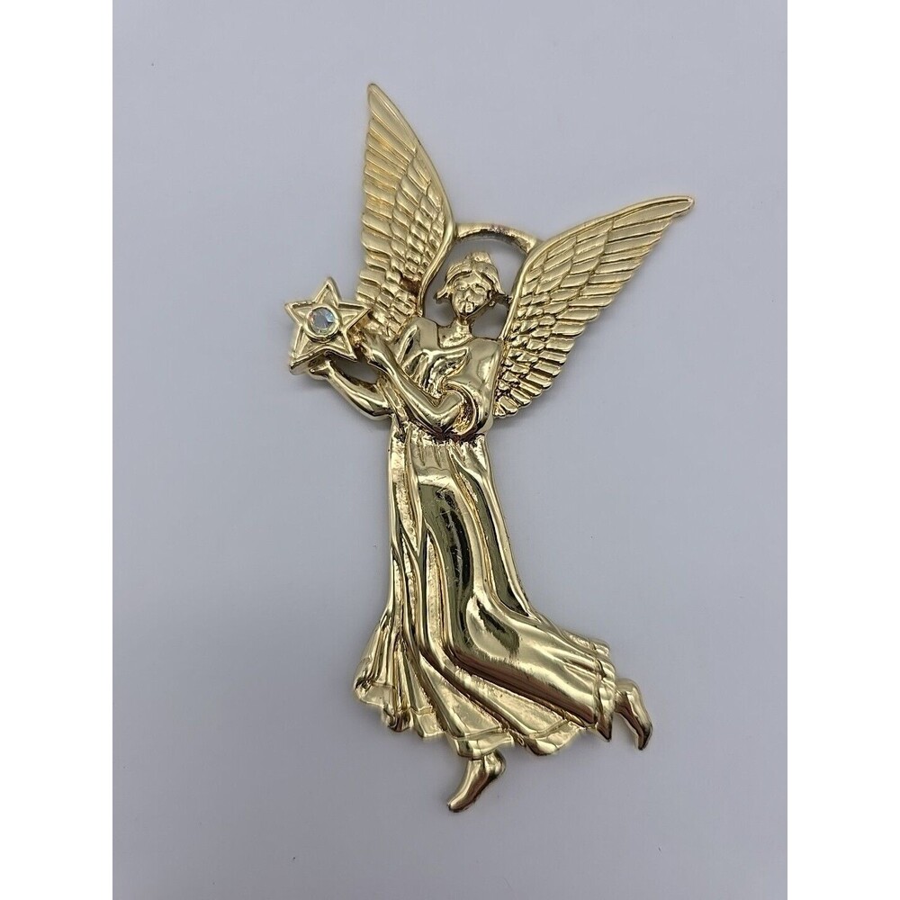 PV Hale T&T GA Guardian Angel Ornament Holding Star with Bling Stone Gold